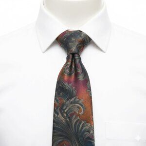 Bill Blass Floral Paisley Vintage Art Silk Tie